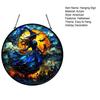 10/15/25CM Halloween Heks Solfanger Hengende Dekorasjon Svart Katt Flaggermus Måne Heks Farget Glass Akryl Vegg Vindu Hengende Skilt Ornament