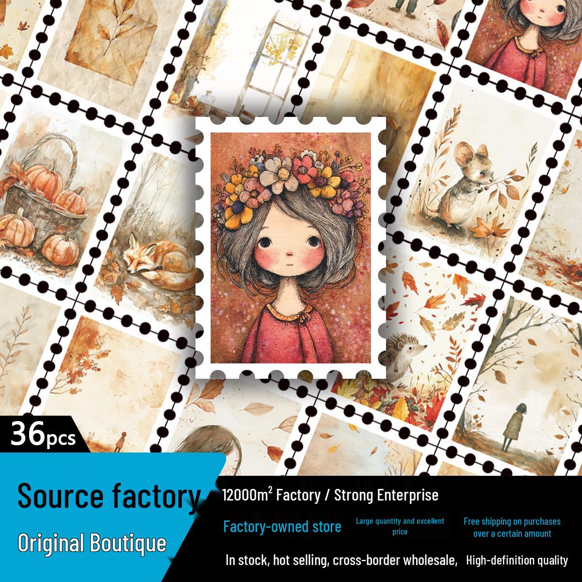 Autumn Fairy Tale Watercolor Stickers: 36 Sheets of Leaves & Animals for Journals and Stationery Decor. No