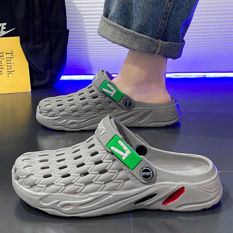 Clogs Herren Sommer Outdoor Rutschfest Zehenschutzkappe Slipper Outdoor Strand Sport Badesandalen