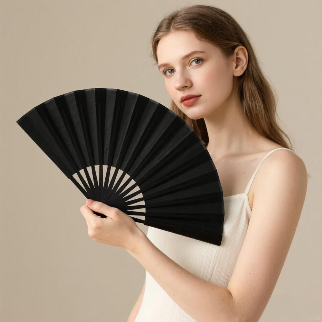 1pc Japanese Chinese Style Bamboo Folding Fan, Elegant Retro Wedding Summer Cooling Fan for Cultural Events Photoshoot Ceremony