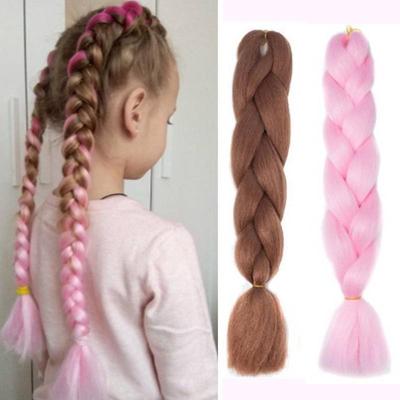 24 Inch Braiding Hair Extensions Jumbo Crochet Braids Synthetic Hair Style  Pure Blonde Pink Green