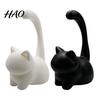 Decorative Cat Figurine Cute Ring Holder, Minimalist Stand for Bedroom Dressing Desktop Jewelry Display Tray Table, Sitting Organizer Rings