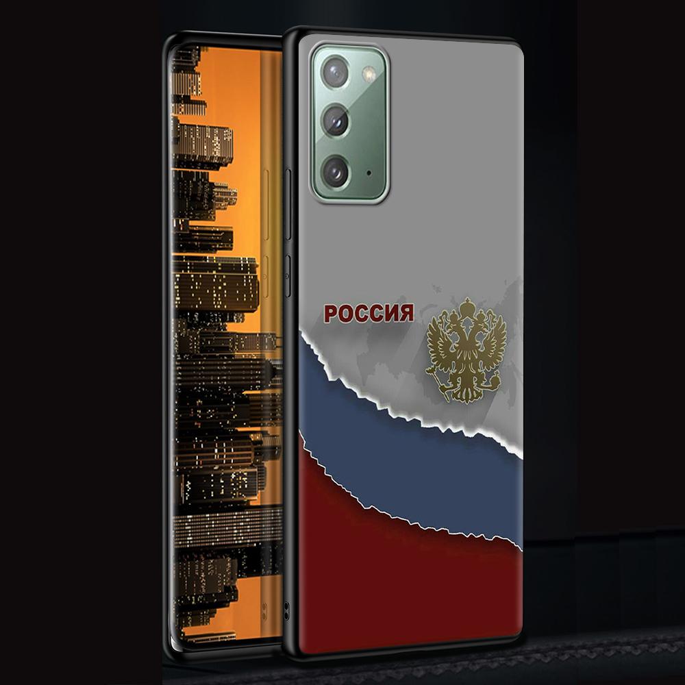 Russian Flag Case for Samsung Galaxy Note 20 Ultra 10 9 8 Silicone Coque M31 M30s M51 M31s M52 5G Soft Black Phone Cover