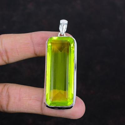 Faceted Lemon Topaz Pendant Gemstone Pendant Handmade Jewelry 925 Sterling Silver Pendant Brand New Pendant Silver Jewelry Gifts for Friend