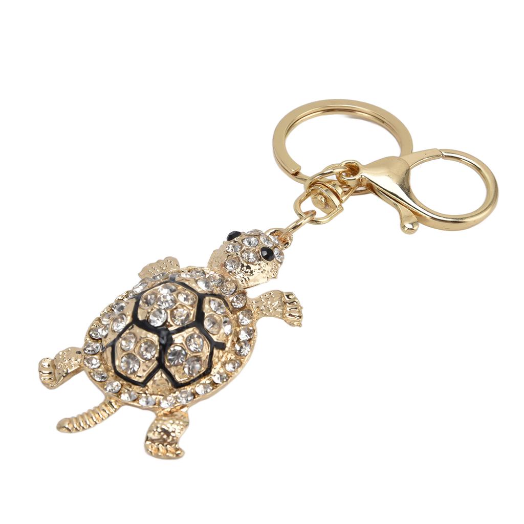 Cute Keychain Elegant Style Durable Tortoise Design Bright Colors Pendant for Car KeysWhite