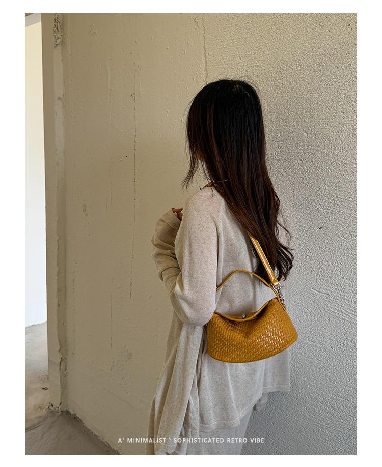 Vintage 2026 Handmade Woven Basket Shoulder Bag: Versatile Retro-Style Women's Underarm Handbag