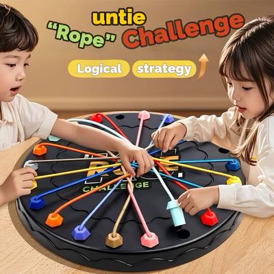 Kid Rope Knots Puzzle Social Board Game Color Line Sorting The Great Rope Untying Challenge Logic Thinking Strategy Table Game