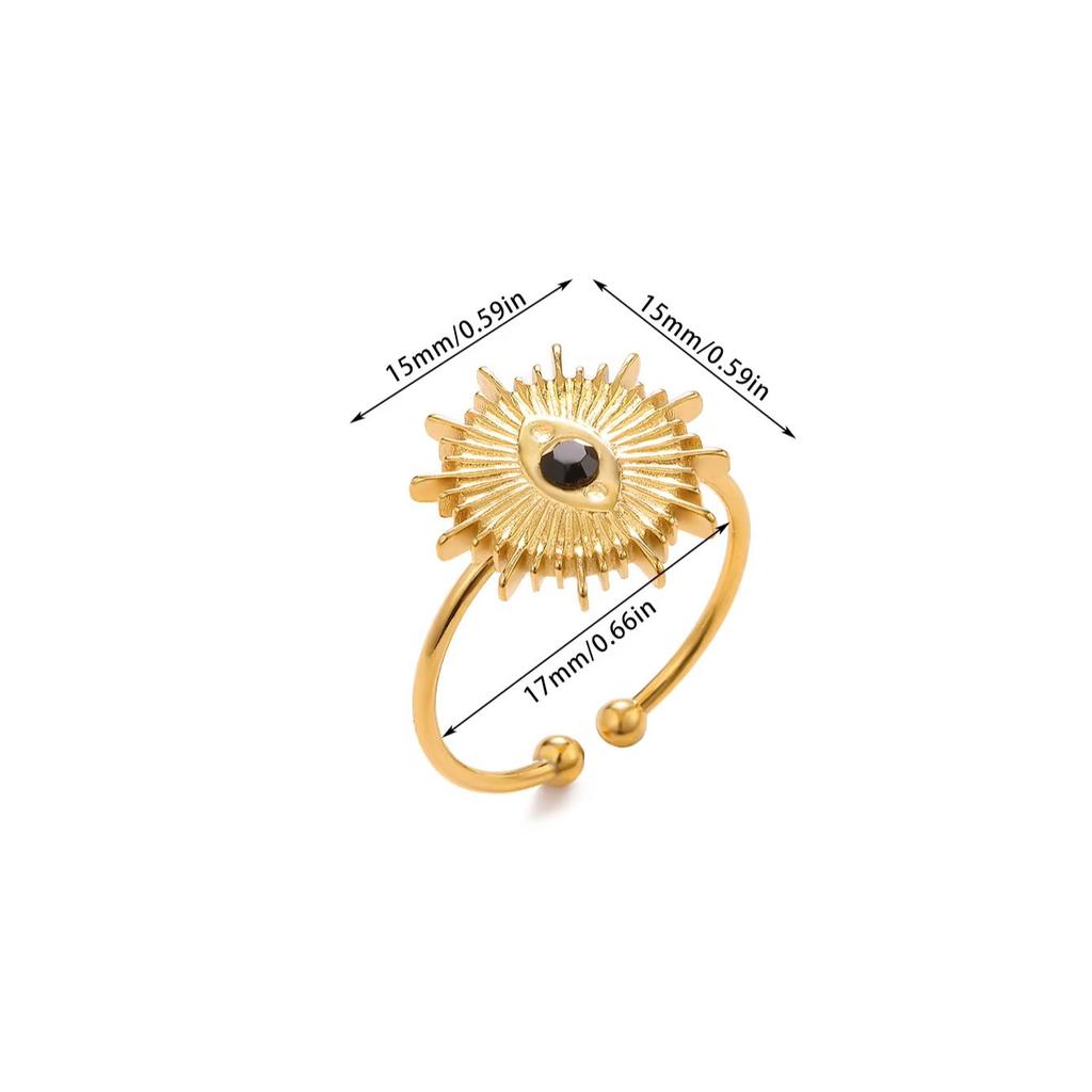 Gold Color Beautiful Eye Style Adjustable Rings For Women Stainless Steel Fashion Punk Anillos Daily Party Jewelry Ring Gifts
