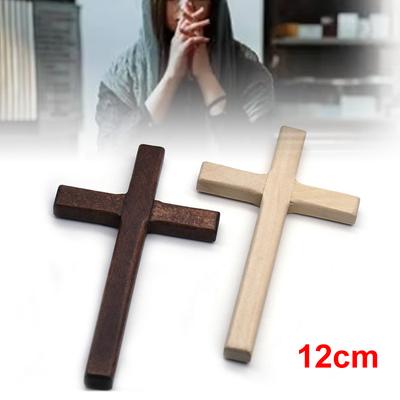 12cm Hanging Crucifix Wall Mounted Wooden Crosses Party Meditation Christian Wood Cross Office Gifts Crafts Sincere Jesus Christ