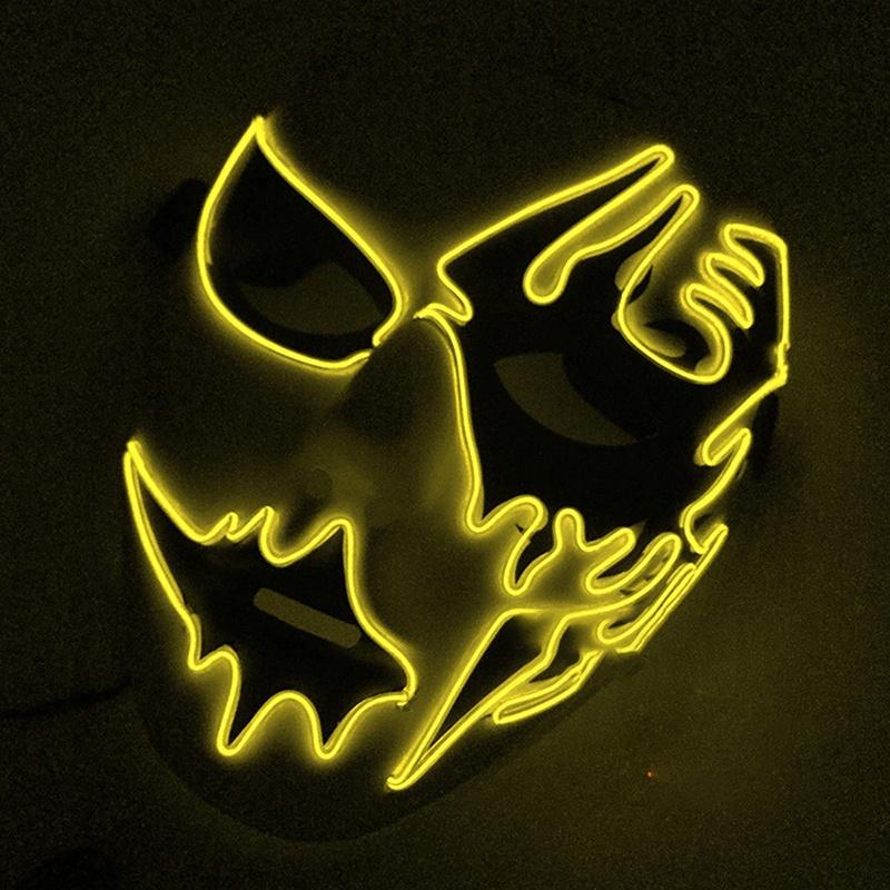 Premium Face Mask With Led Light Ideal For Halloween Dance Party Cosplay Decor