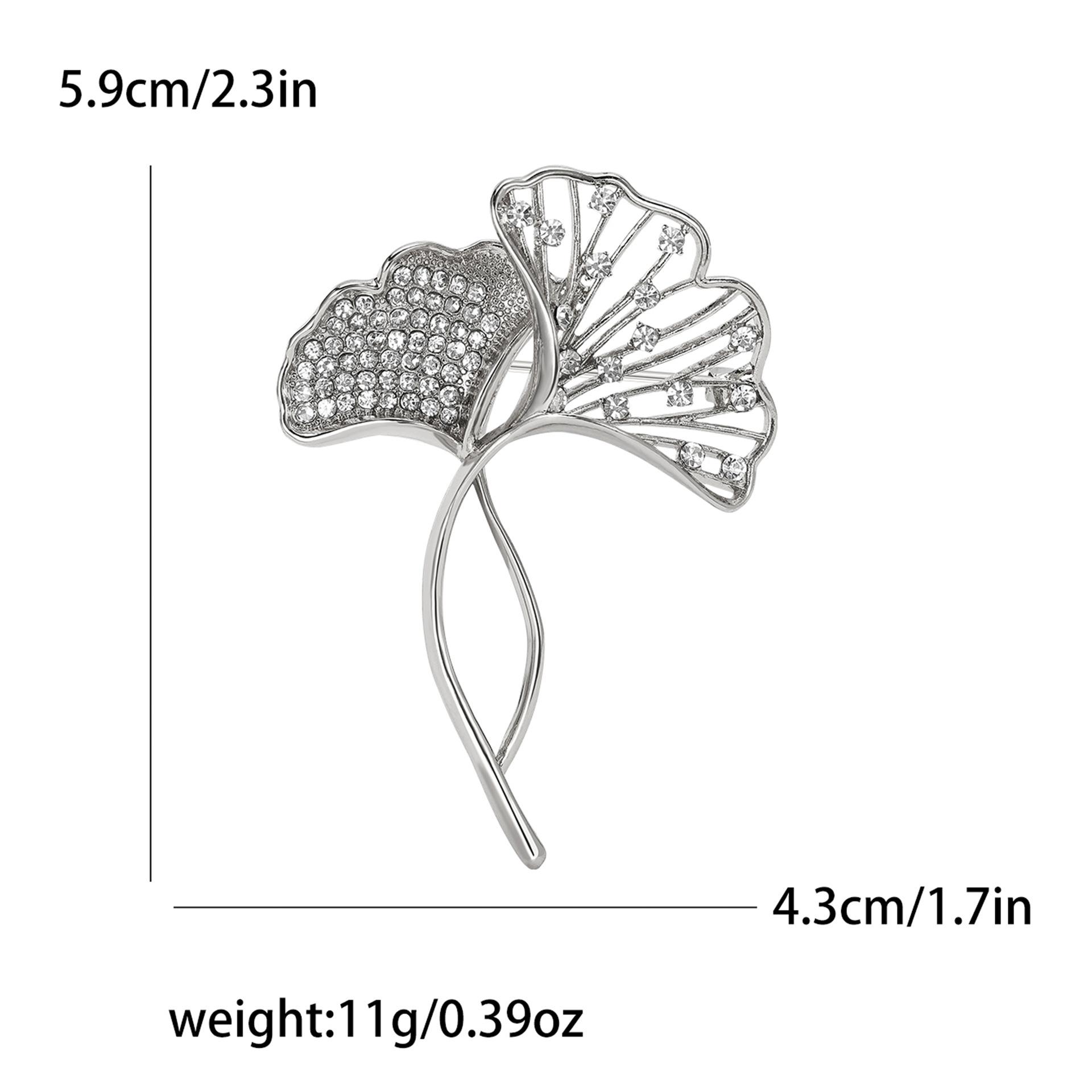 

Темперамент Изысканный горный хрусталь гинкго билоба брошь простой модный женский костюм кардиган корсаж ювелирные изделия булавка