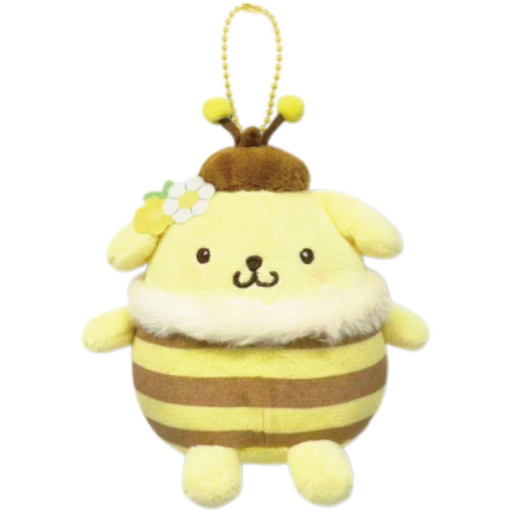 Hatakeyama Shouji Sanrio Mini Mascot Chisana Ikimono Pompompurin Mitsubachi Plush Ball Chain Key Holder Character Approximately Total Length 10cm