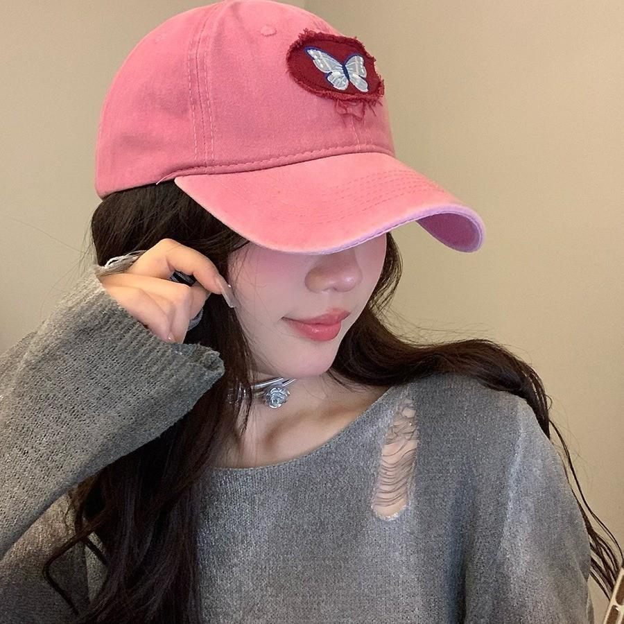 Stylish Wide Brim Denim Baseball Cap With Sweet Bow For Women In Trendy Colors