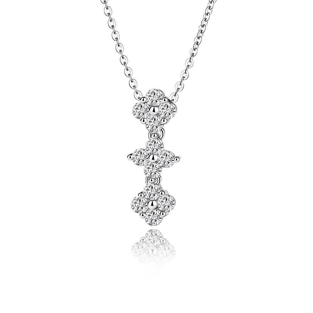 S925 Sterling Silver Moissanite Cross Pendant Clavicle Necklace for Women Luxury Sparkling Fine Jewelry Gift