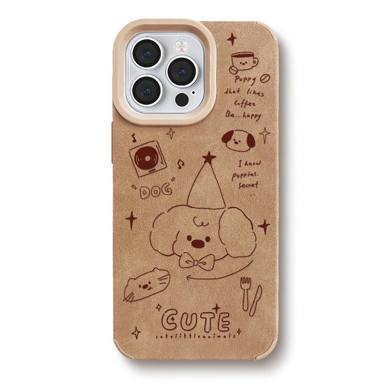 

Креативный кожаный чехол Zhitai для iPhone 11-16 Pro/Max, мультяшный дизайн iPhone 14 Pro Max