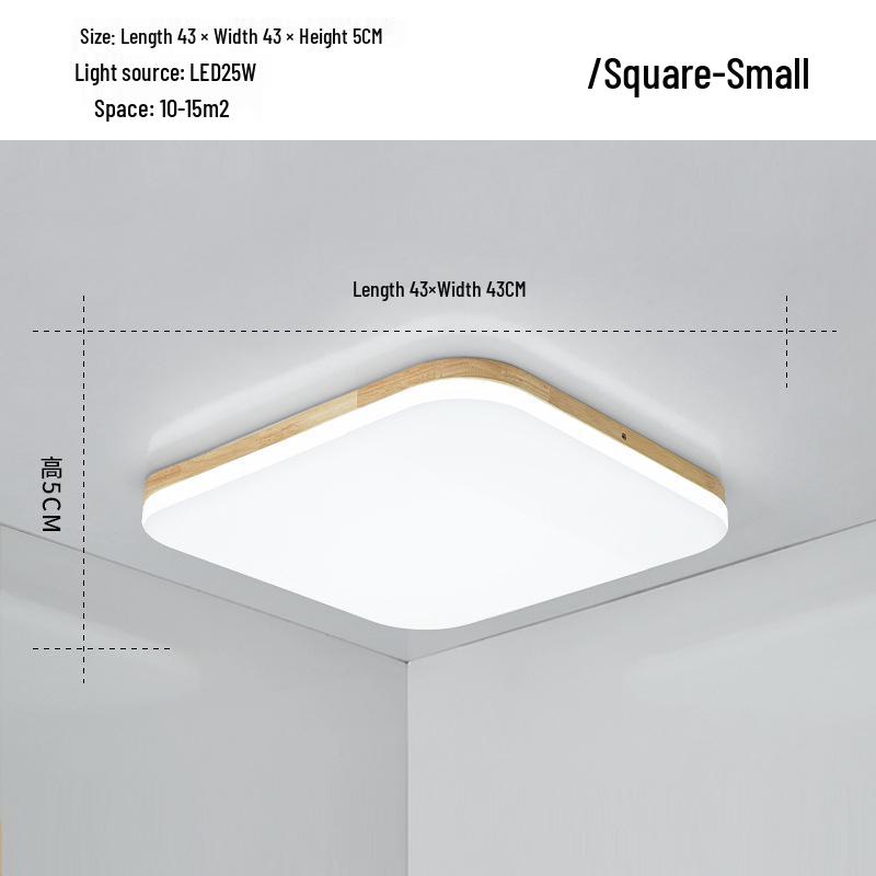 Nordic Ultra-Thin LED Ceiling Lamp - Modern Solid Wood Design for Bedroom, Living Room, Corridor, or Porch.