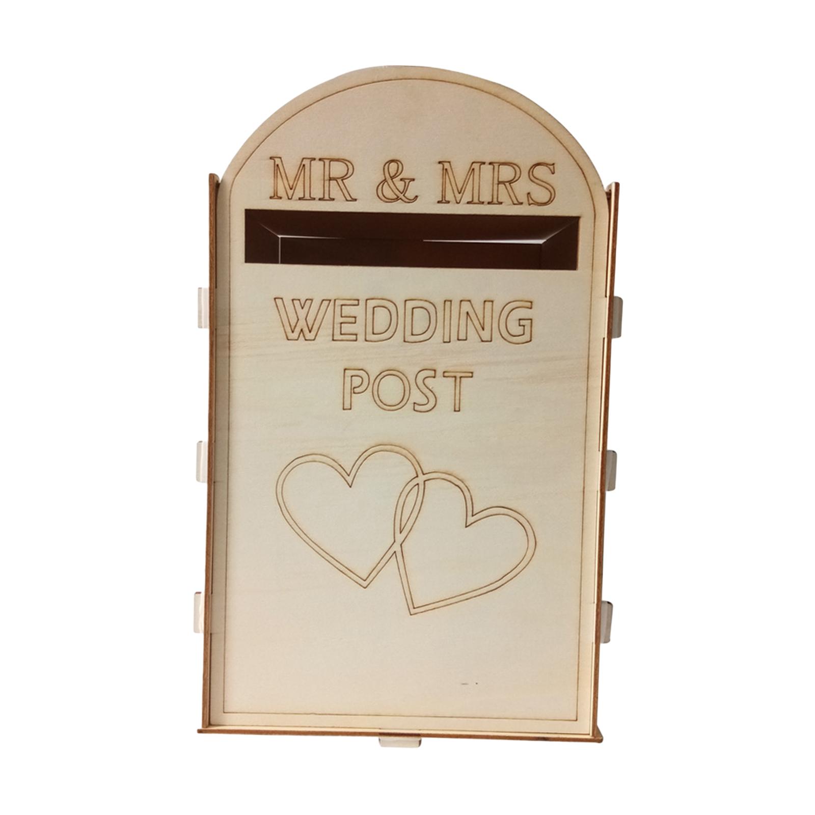 Wedding Reception Card Box Holder Wooden Postbox Decorative Envelope Gift Box DIY Wedding Card Postbox Gifts