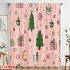 2pcs,2D Plane Printing Light Filtering Curtains Christmas Ornament Versatile Fabric (without Rod) Decorations Inside Use for