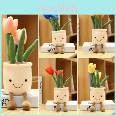 Tulpenpflanze Plüschtier Für Bücherregal-Dekoration Hochwertige Materialien Und Realistisches Design