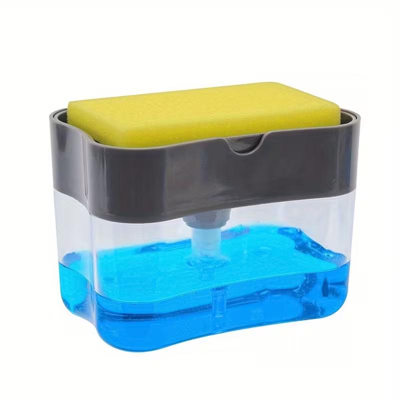 Dishwashing Liquid Press Box Automatic Dish Soap Dispenser Soap Box Sponge Wipe Cleaning Box Kitchen Magic Liquid Box