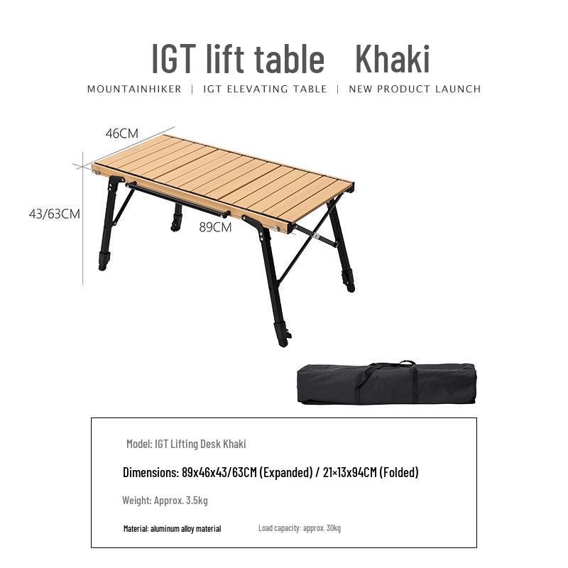 Mountain Guest Adjustable Camping Table: Lightweight, Portable Aluminum Multi-Functional Outdoor Folding Table