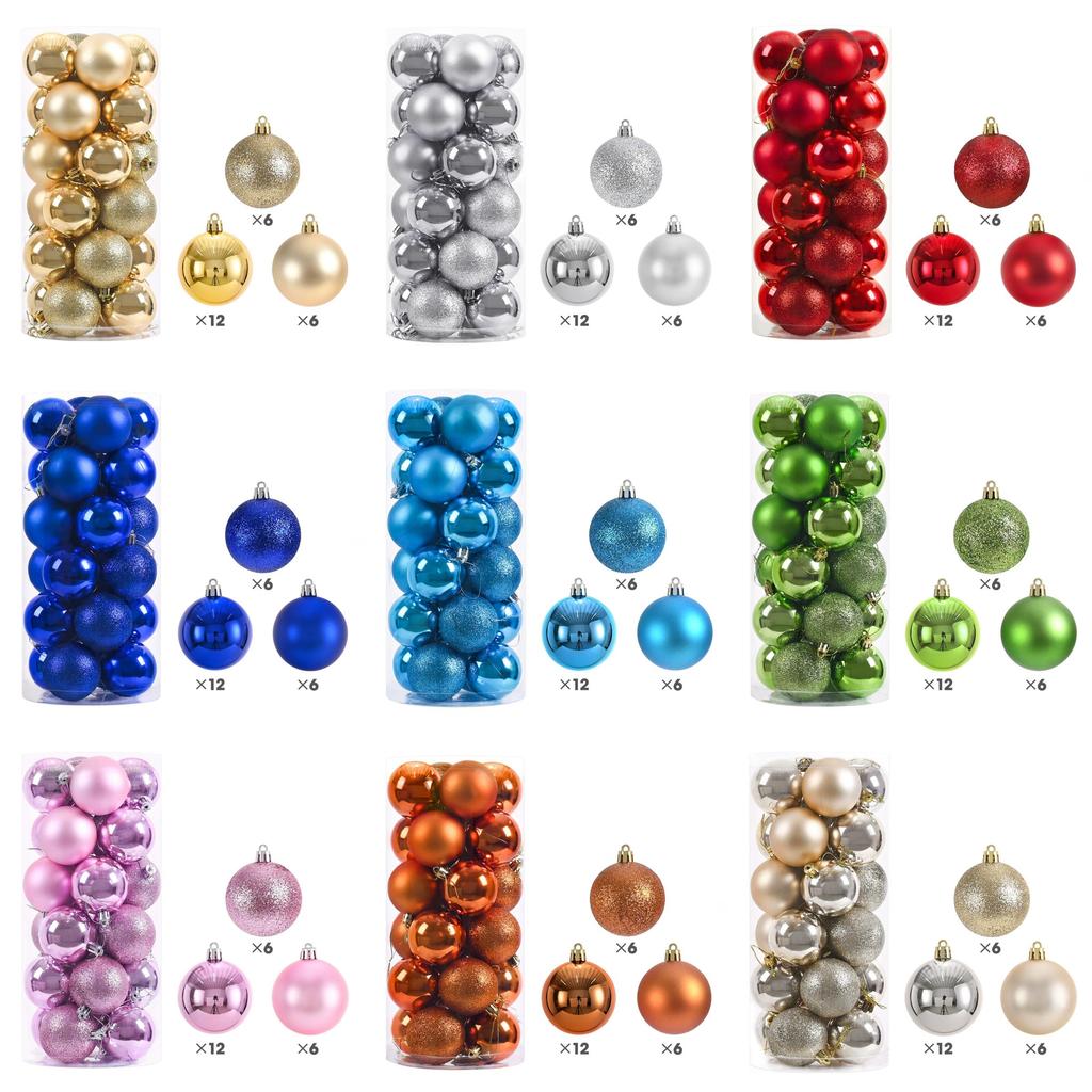 Christmas Decor Ball Set With Plastic Ornaments For Festive Tree And Home Decoration