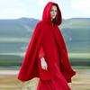 Gothic Open Front Hooded Cardigan Women Autumn Long Coat Solid Color Cloak Cape Winter Outdoor Jackets