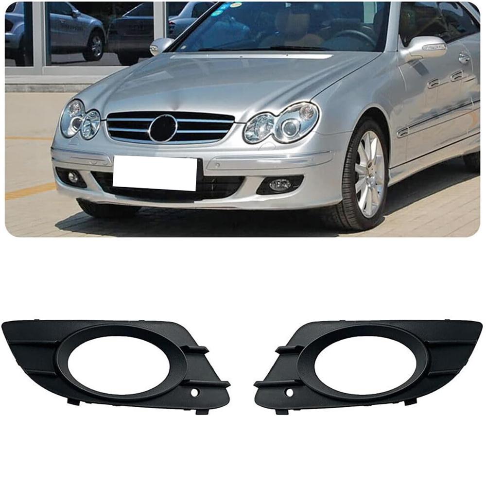 1 Pair Black Front Bumper Fog Light Cover For Mercedes Benz CLK W209 2005-09