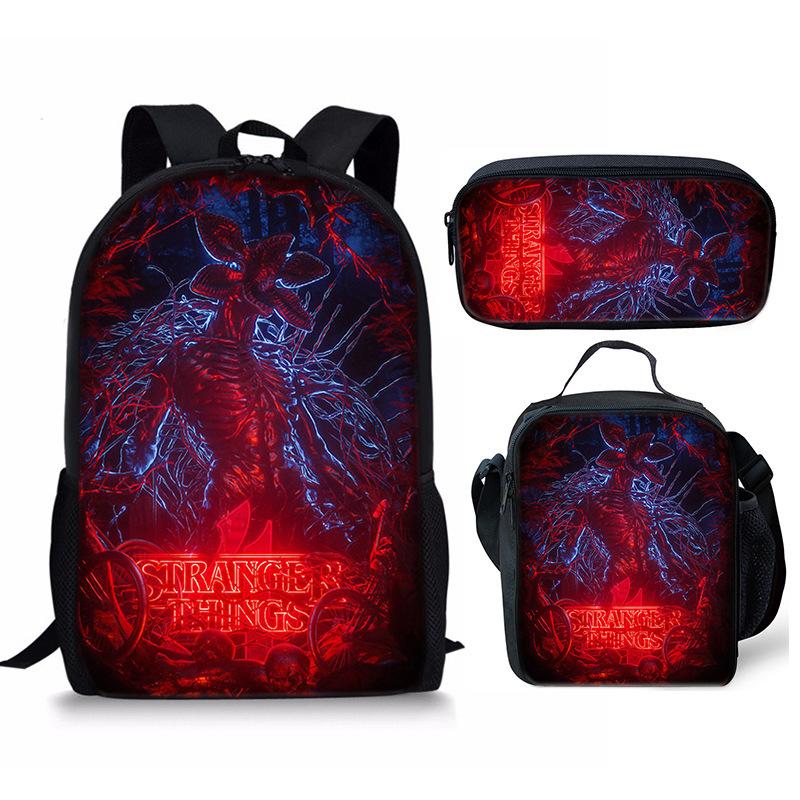 Stranger Things 4-Piece Set: Student Backpack, Shoulder Bag, and Pencil Case CLE