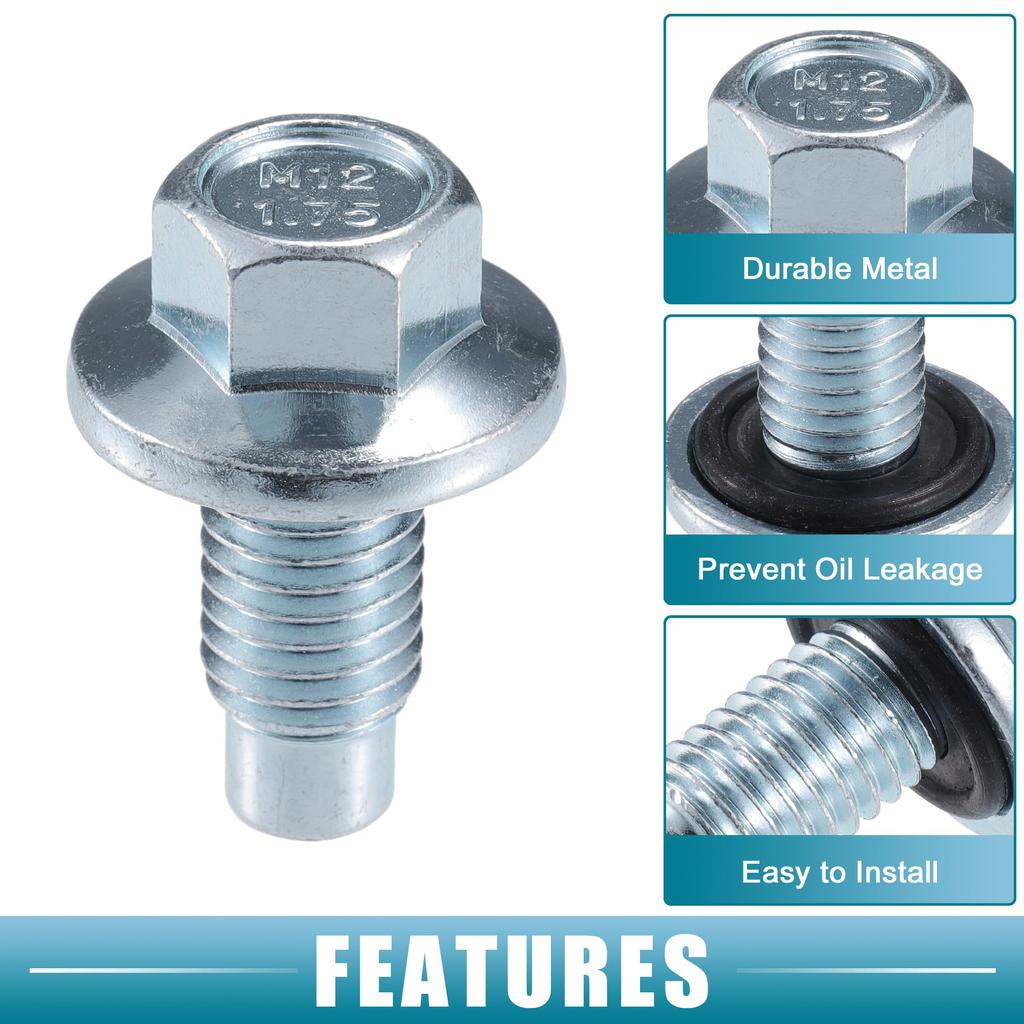 A ABSOPRO Car Drain Plug Fits No.11519933, 11562588, 9L8Z6730A, Bu ick, Enclave 2008-2017 Metal, Silver-Tone