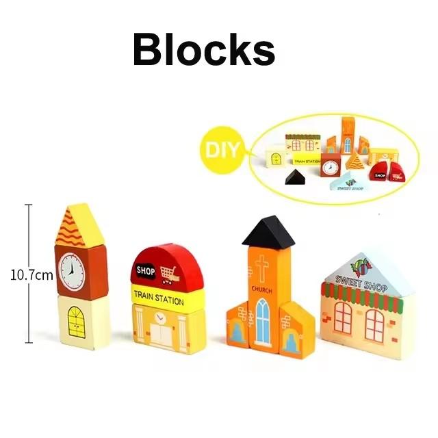 Wooden Track Accessories All Kinds of Wooden Bridge Tunnel Station Fit for Brand Wooden Train Tracks Railway Toys for Kids