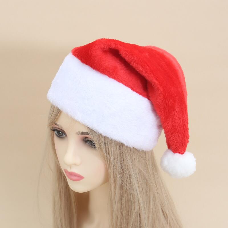 1 PC Warm Fleece Christmas Hat Unisex Classic Red White Knit Beanie For Winter Festive Wear