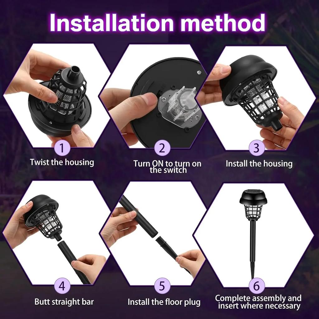 Oudoor Solar Powered Mosquito Killer Lamp Portable Radiationless Mosquito Repellent Mute Insect Trap Mosquitoe Eliminator