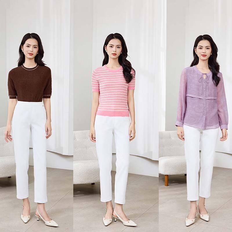 JESSIE Women's Straight-Leg Cropped Commuter Pants