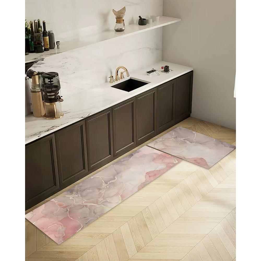 Microfiber Kitchen Two-piece Floor Mat Foot Pad Home Balcony Carpet Long Non-slip Oil Absorption and Water Absorption