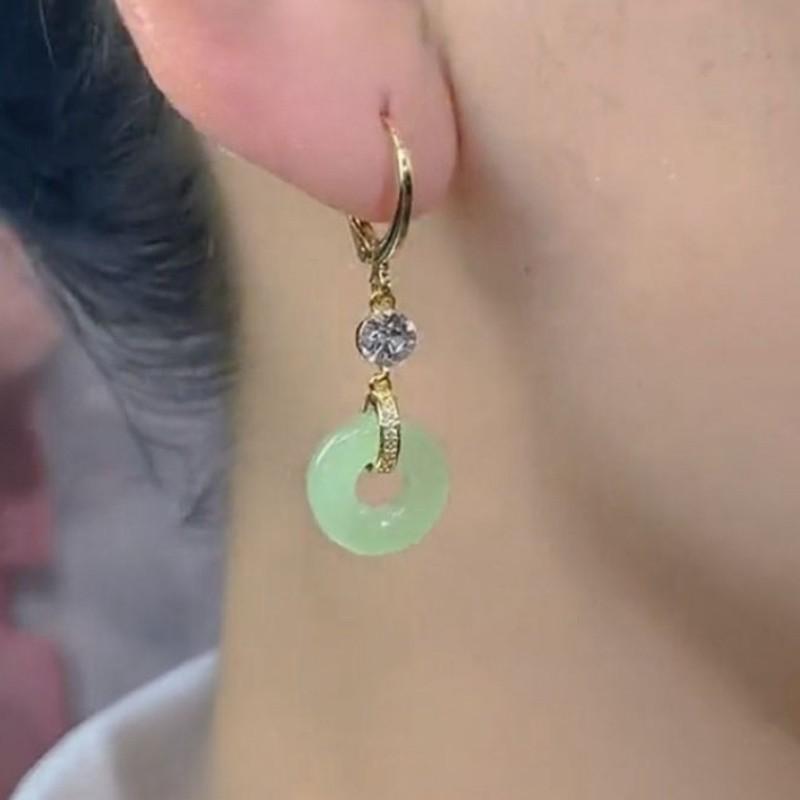 

Niche design peace buckle earrings Hanfu earrings earrings
