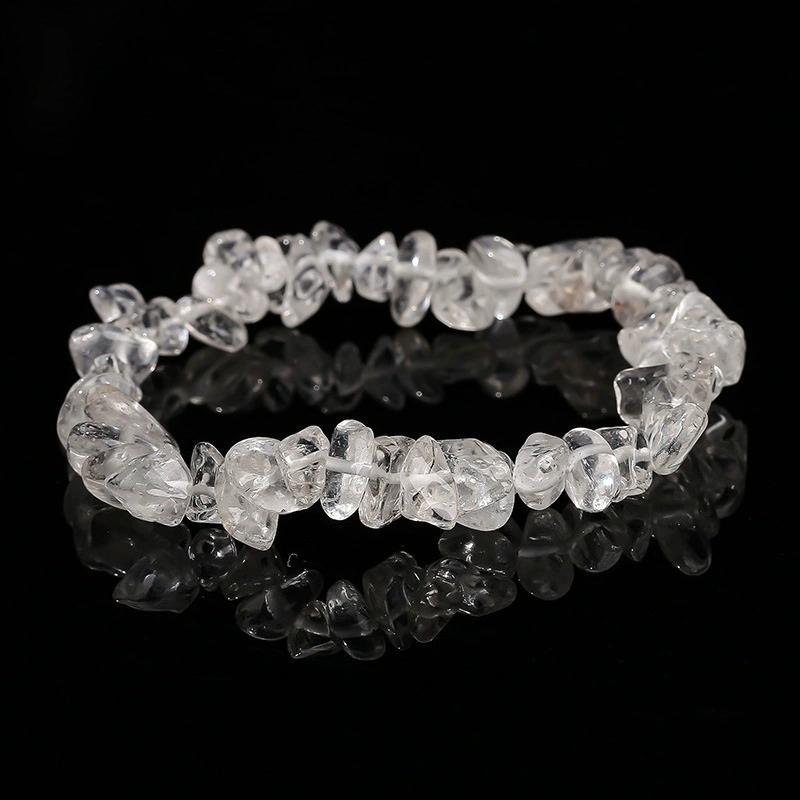 Natural Chip Stone Beaded Bracelet Irregular Crystal Gravel Stretch Bracelet Fashion Jewelry for Women Multiple Colors Available