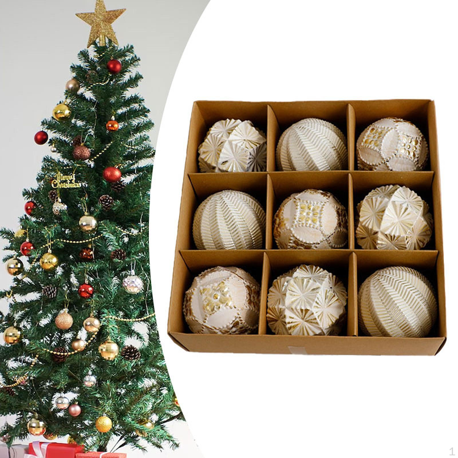 

9 шт. Рождественские шары, рождественские маленькие подвески, рождественские елочные шары для праздника золотистый