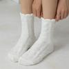 5/10 Pairs Casual Autumn Winter Twisted Coral Velvet Floor Socks for Home Use Warm and Fluffy Non Shedding Mid Calf Socks Thickened Socks for Children