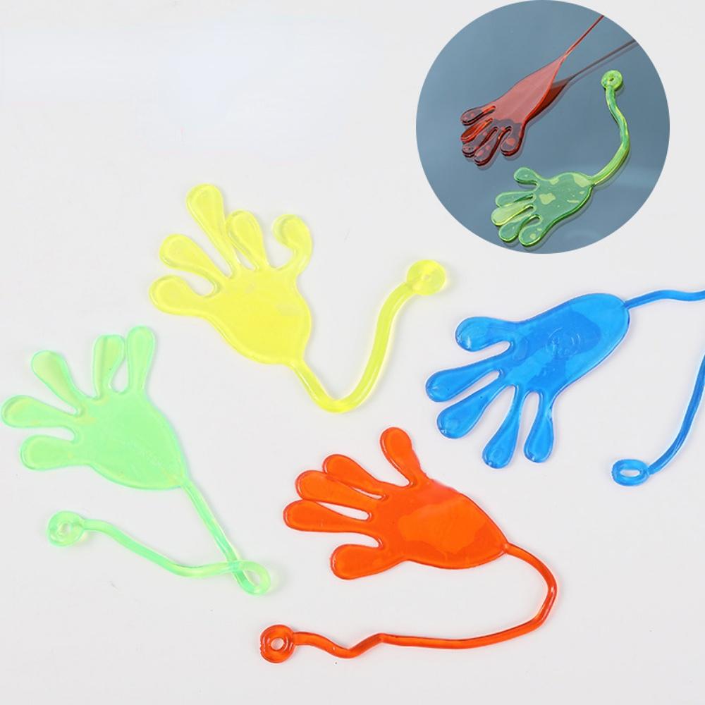 New 2Pcs Kids Funny Sticky Hands Toy Palm Elastic Sticky Squishy Slap Palm Toy Kids Novelty Gifts Partys Favors Supplies Toys