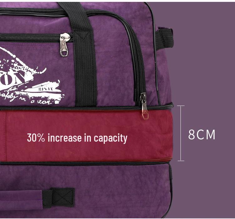 Expandable & Waterproof Oxford Cloth Rolling Duffle Bag - Large Capacity for Men, Women, Students; Foldable & Hand-Carry for Short Trips