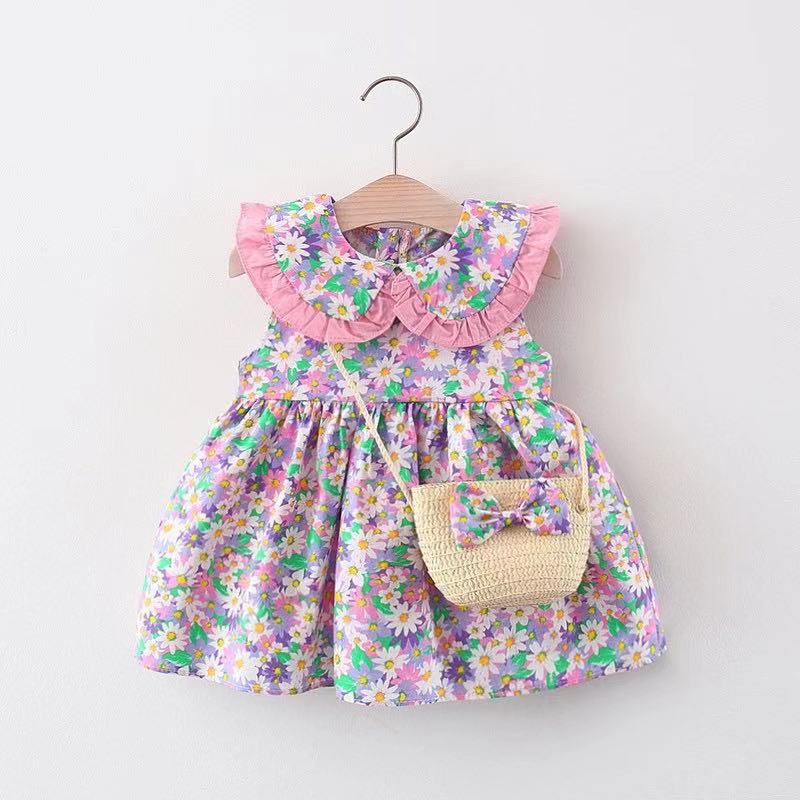 Children's Cute Dress Girl's Sleeveless Print Dress