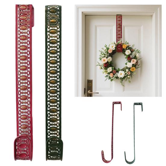 15" Wreath Hanger Metal Wreath Door Hanger Non Scratch Over The Door Hanger Hook for Christmas Halloween Front Door