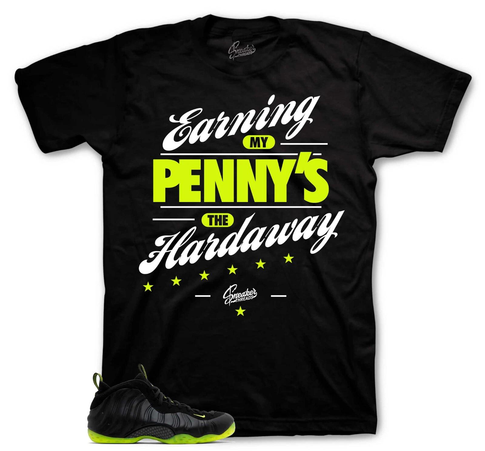 Sneaker Tees To Match Foamposite Volt Black Sneakers - Earning Pennies Shirts L