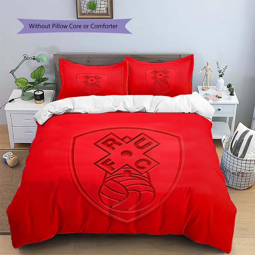Rotherham United Badge Pattern Bedding Home Decoration Birthday Gift (1 * Duvet Cover + 2 * Pillowcase, Without Core)