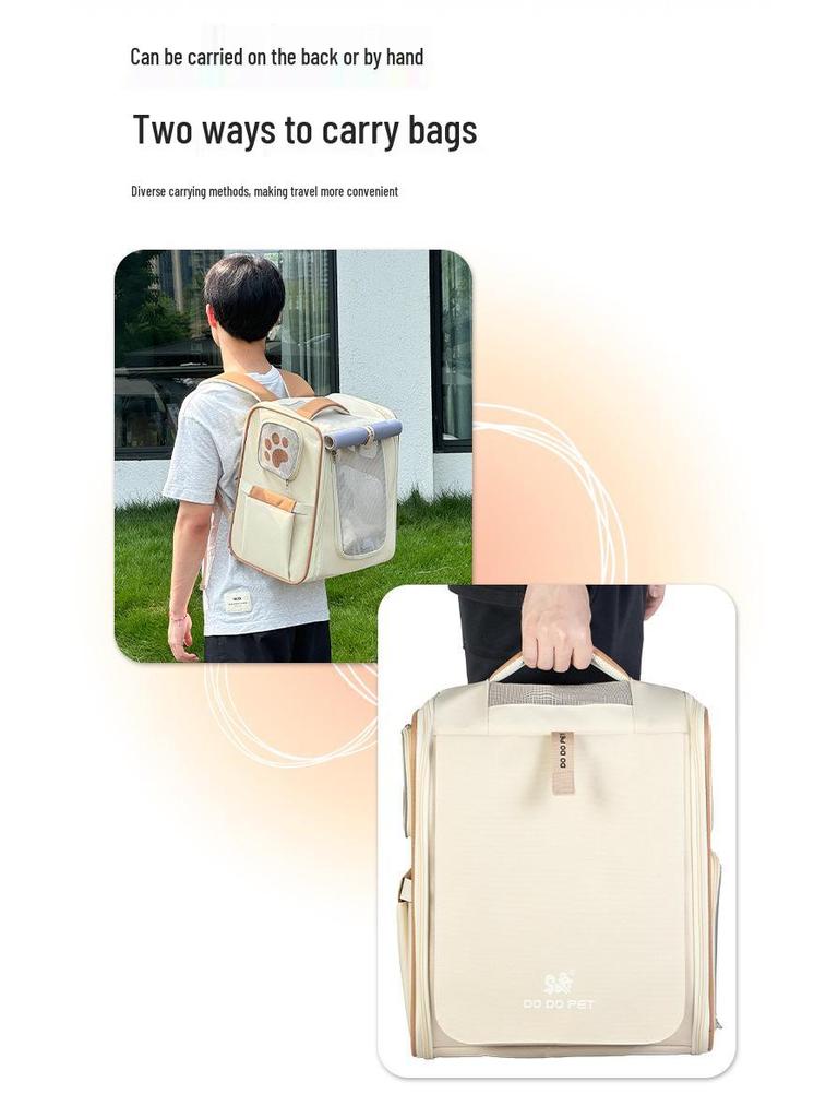 Expandable Large-Capacity Foldable Pet Backpack for Cats and Dogs