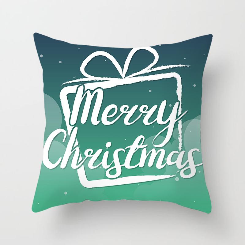 Merry Christmas Printed Pillowcase Christmas Style Cushion Cover Home Sofa Decor Throw Pillowcase