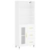 VidaXL Buffet haut Blanc 69,5x34x180 cm Bois d'ingénierie 3189485