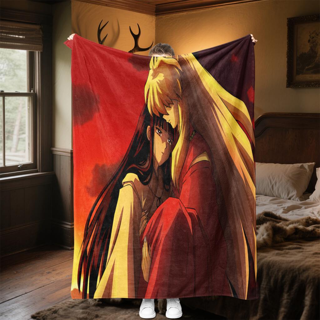 Inuyasha Plush Blanket Soft Comfortable All Seasons blanket Sofa Office Naps blanket Outdoor Travel throw Perfect Gift