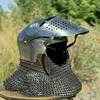 Medieval Barbuta ChainMail Helmet Steel Barbate Helmet LARP Costume Armor Helmet Battle Warrior Knight Helmet